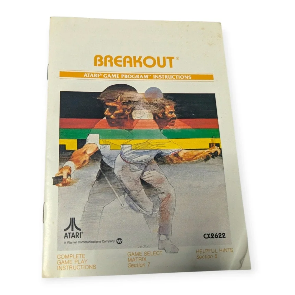 Atari 2600 Breakout Game Program CIB Cartridge Manual Box CX2622‎ Vintage 1978